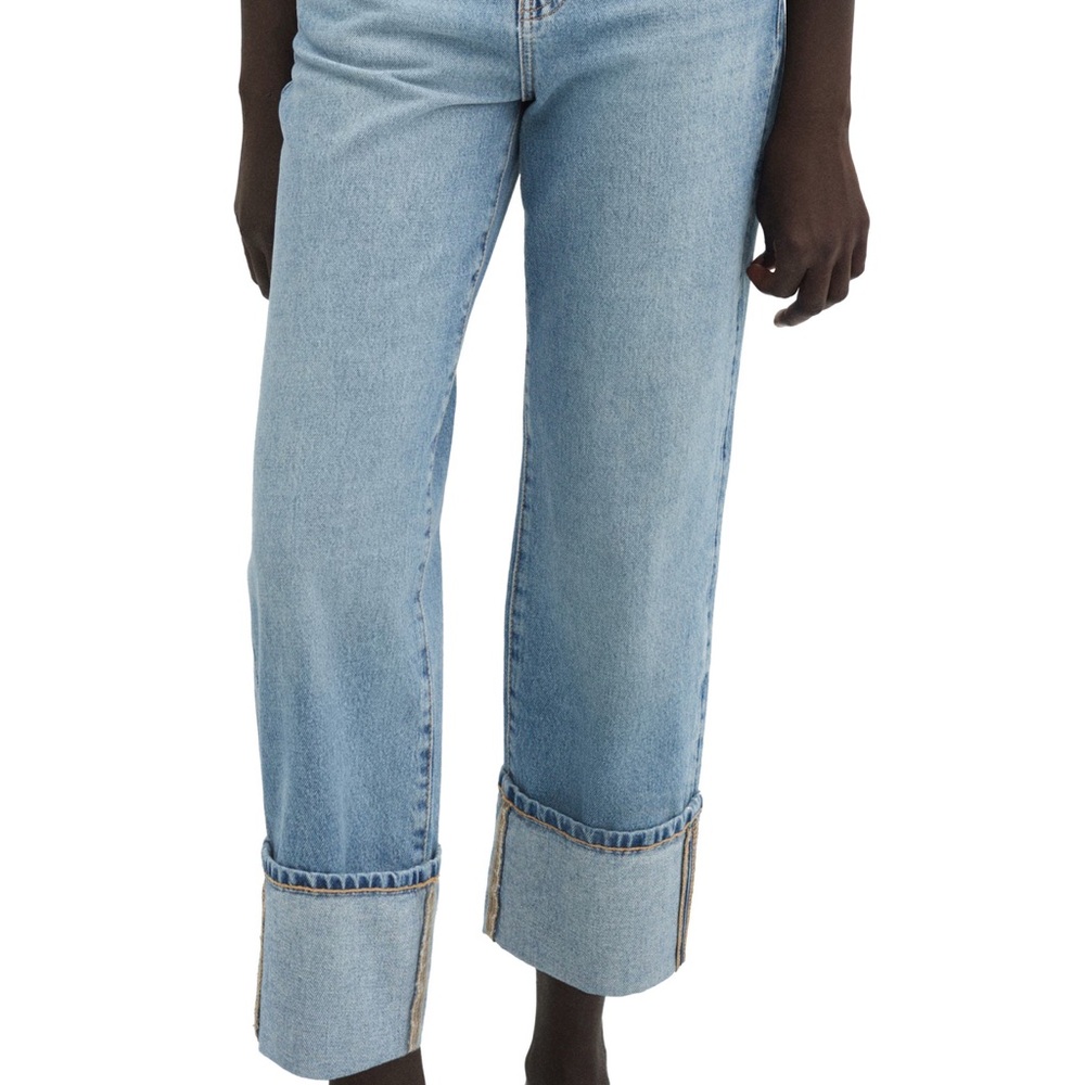 Mango Cuff Wide Leg Jeans